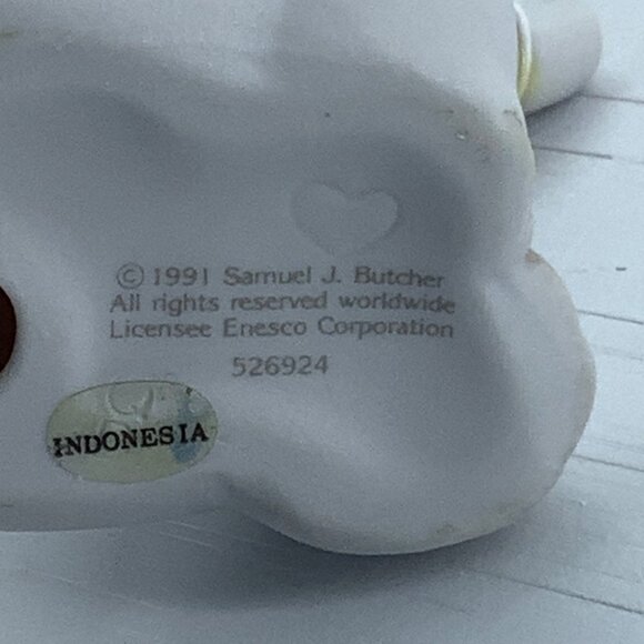 Vtg 1991 Enesco Samuel J. Butcher Signed Baby Girl Elephant Figurine 2.5" - Picture 5 of 6